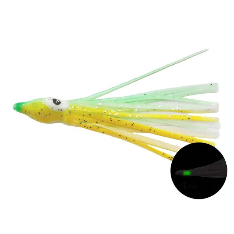 50Pcs Baits Soft Fishing Lures Squid Skirts 5-12cm Artificial Baits Glow Trolling Skirt Lures Saltwater Fishing Baits