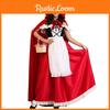 Beautifully Crafted Halloween Red Riding Hood Outfit With Cozy Cloak For Parties