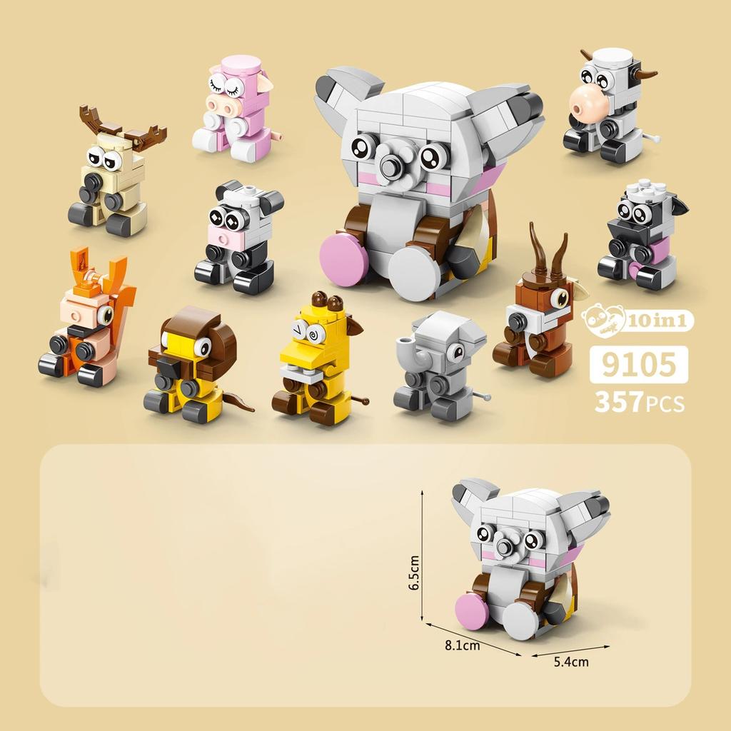 Funny Joy Insect Animals Figures Set Mini Building Blocks Toy Assembly 3D Constructor Micro Bricks For Kids Boys Present Plaything