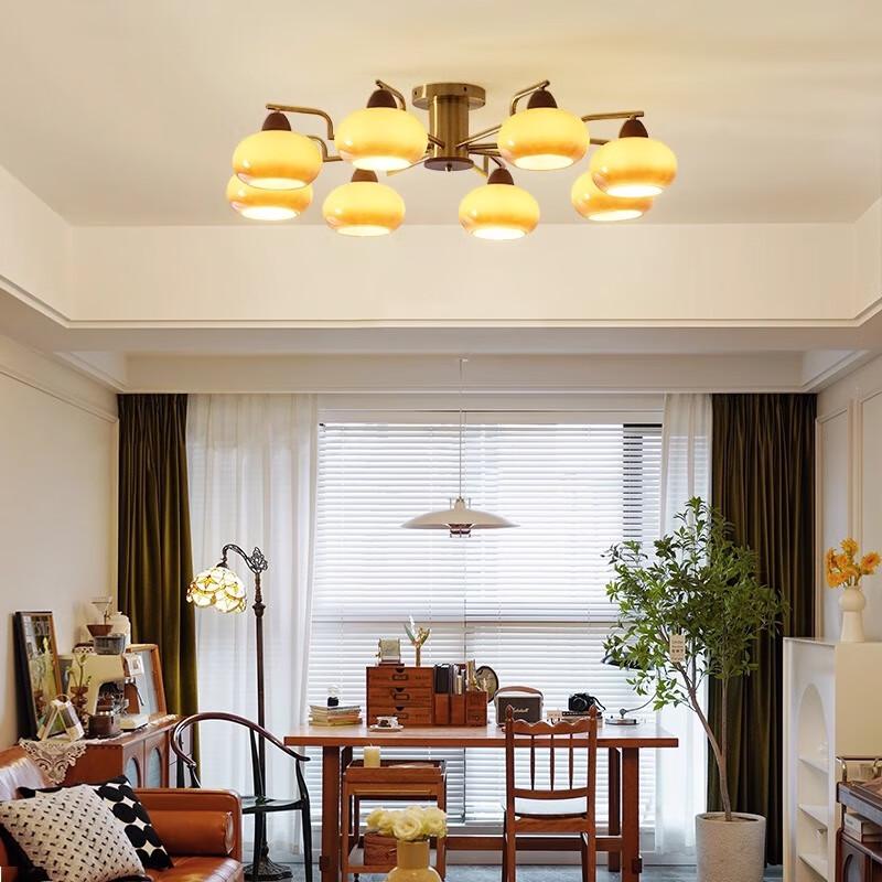 Nufeng Retro Cream Style Ceiling Light