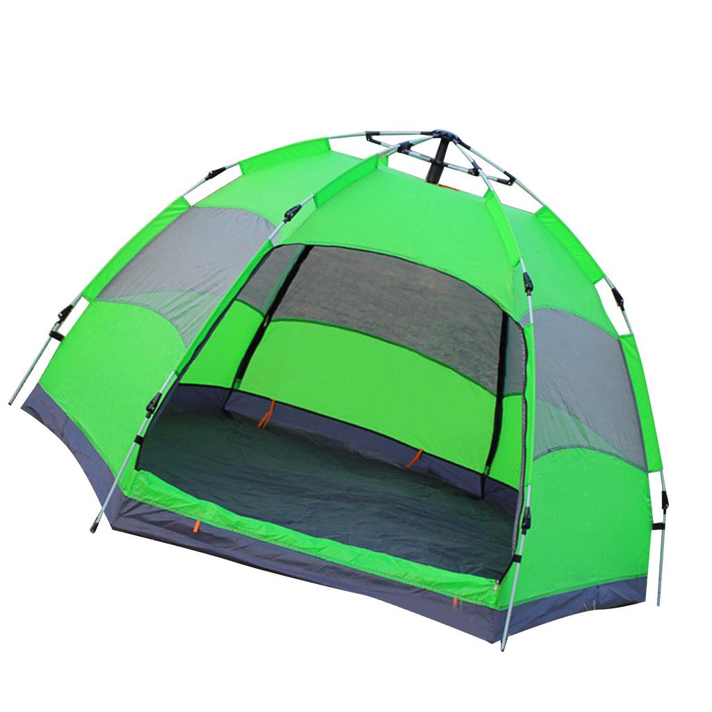 8 Person Easy Pop Up Camping Tent Double Layer Instant Automatic Pop Up Hexagonal Tent Green