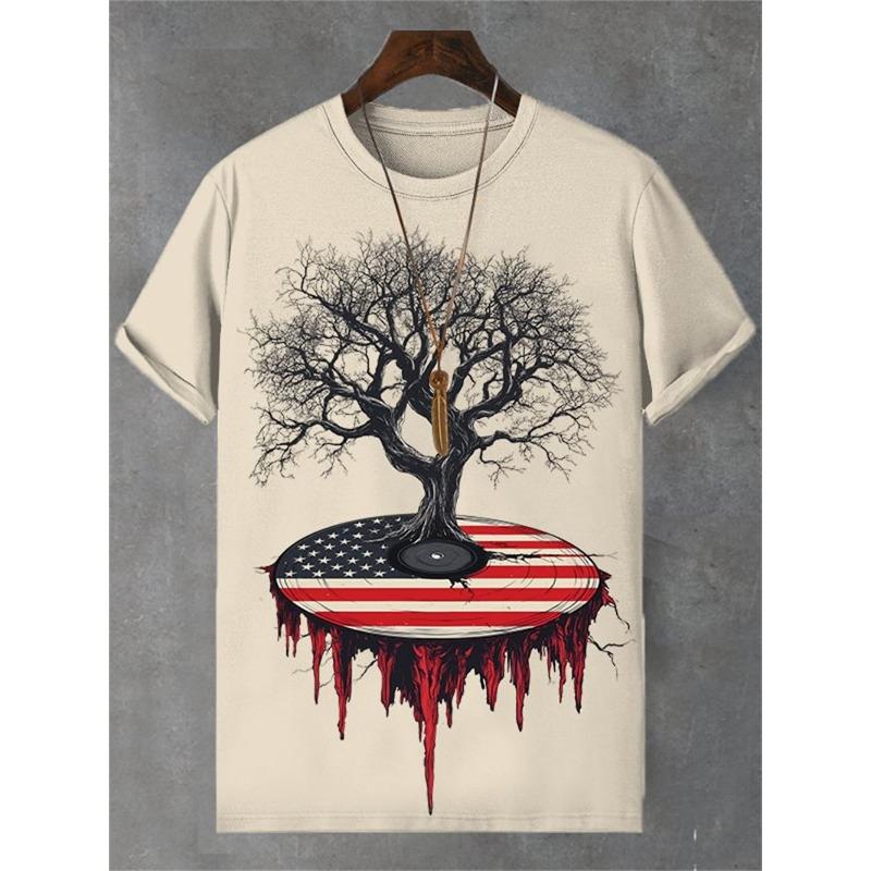 

Летняя мужская футболка с 3D-принтом и флагом США, футболка свободного покроя, топы, повседневная одежда с короткими рукавами, американская уличная мода, мужская одежда 6XL