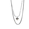 Elegant Korean Double Layer Heart Necklace - Retro Fashion Clavicle Chain for Women