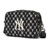 MLB Monogram Series NY Yankees Vintage Floral Print Letter Logo Polyester Camera Bag Crossbody Shoulder Bag Unisex Bags Black 3ACRM012N-50BKS