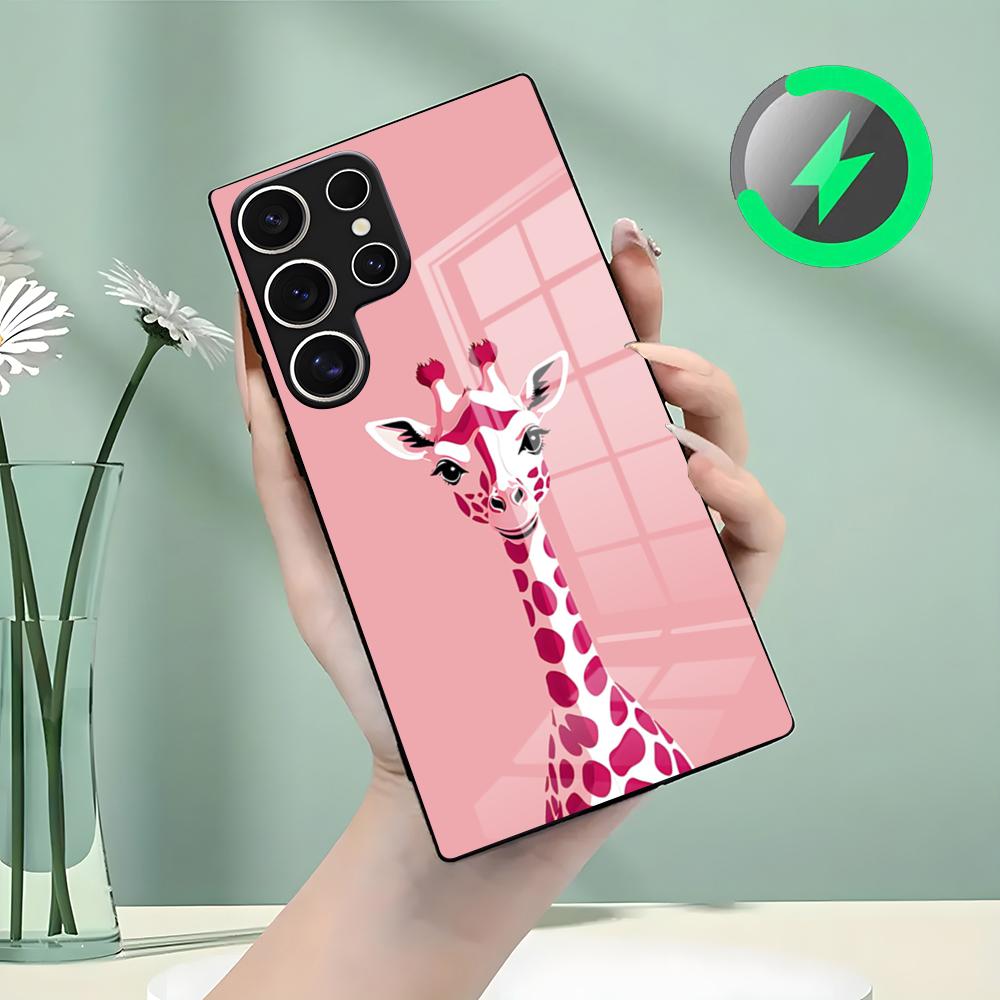 Giraffe Illustration Phone Case For Samsung S26 S25 S24 S23 S22 S21 S20 Edge Ultra Plus FE For Magsafe Glass Case