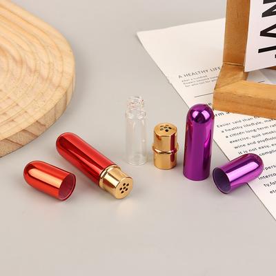 1 Pezzo Inalatori Nasali Per Oli Essenziali Aromaterapia Tubi Vuoti in Alluminio 5ml Bottiglie Ricaricabili Con Stoppini di Ricambio
