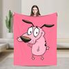 Courage Cowardlys Dog Blankets Cartoon Travel Office Flannel Bedding Throws For Home Decor Super Warm Duality Bedspread Gift
