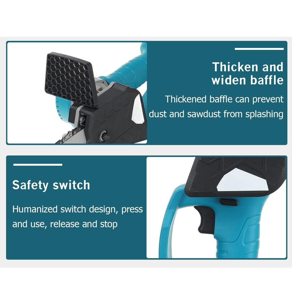 3000W 8/10 Inches Cordless Electric Saw Chainsaw With 2PC Li-ion Battery Brushless Motor Rechargeable Woodworking Tool 388VF