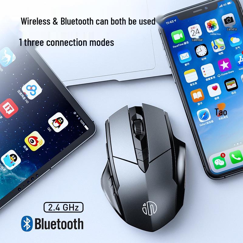 Inphic F1S Three-Mode Rechargeable Silent Wireless Bluetooth Mouse for Office & Gaming