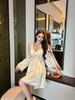 1011 New Ice Silk Mature Style Nightdress, Premium Thin Loungewear Women's Can Wear Trendy Pajamas
