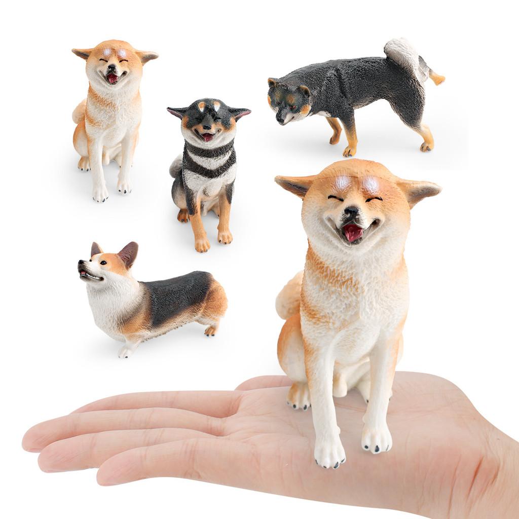 Pvc Realistic Dog Model Toy For Children Educational Decor Sitting Corgi And Shiba Inu Figures