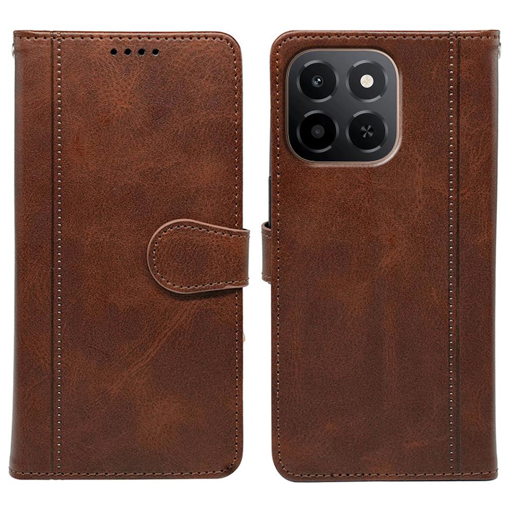 

Чехол для Honor X6c 4G из телячьей кожи, чехол-подставка в виде книжки Brown