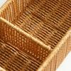 Sturdy Handwoven Storage Box Divided Sections Living Room Desktop Organization
