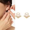 Exquisite And Elegant S925 Sterling Silver 18K Natural Freshwater Pearl Stud Earrings, Simple And Small V-Shaped Earrings, Niche