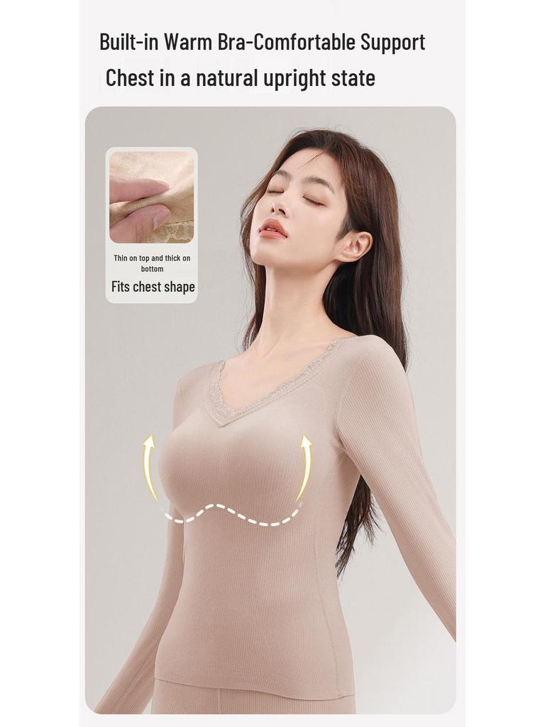 7A Women's Cashmere Thick Fleece-lined Underwear Set for Autumn/Winter 2025