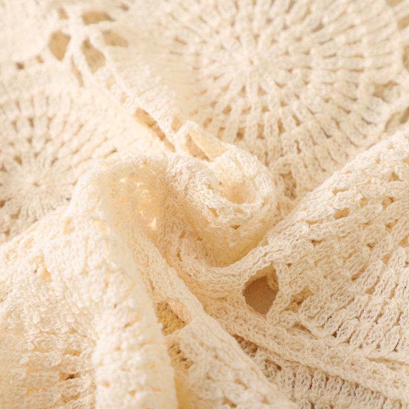 Plus Size Red Crochet Knit Sweater with 3D Floral Design for Women