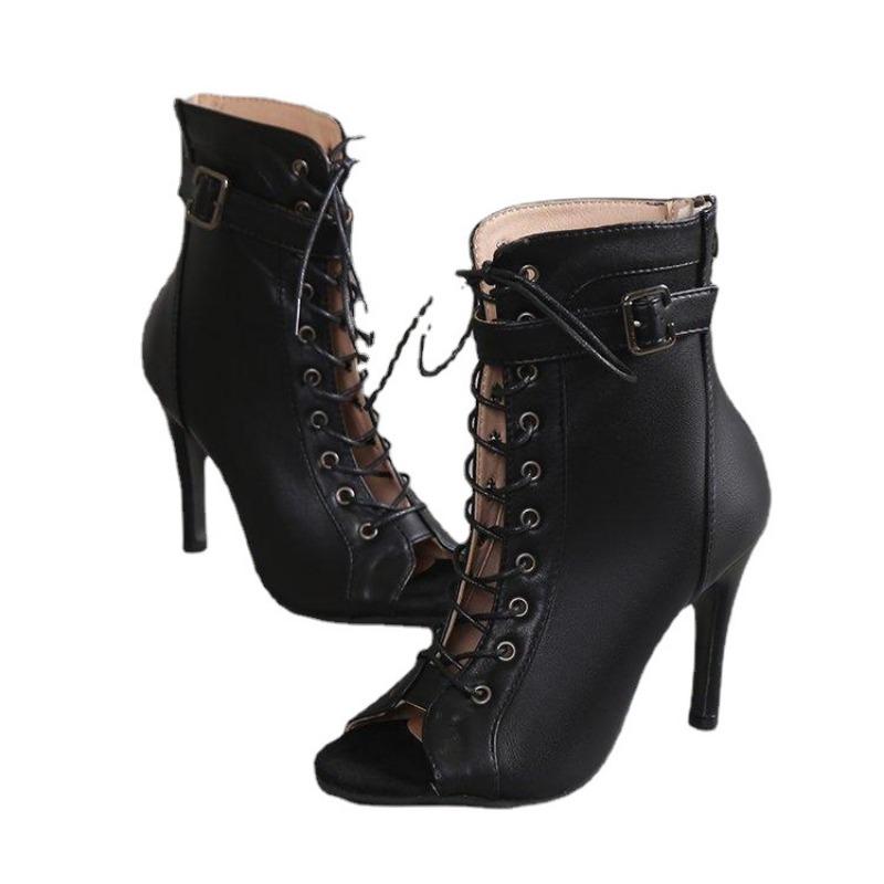 Pantofi cu vârf deschis Pantofi cu șireturi la modă Cizme cool Tocuri înalte Gură de pește Mărimi mari Pantofi simpli Sandale