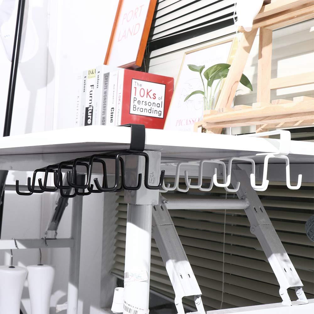 Cârlig de dulap cu rând dublu fără găurire, suport suspendat pentru cești, suport pentru căni, organizator de bucătărie