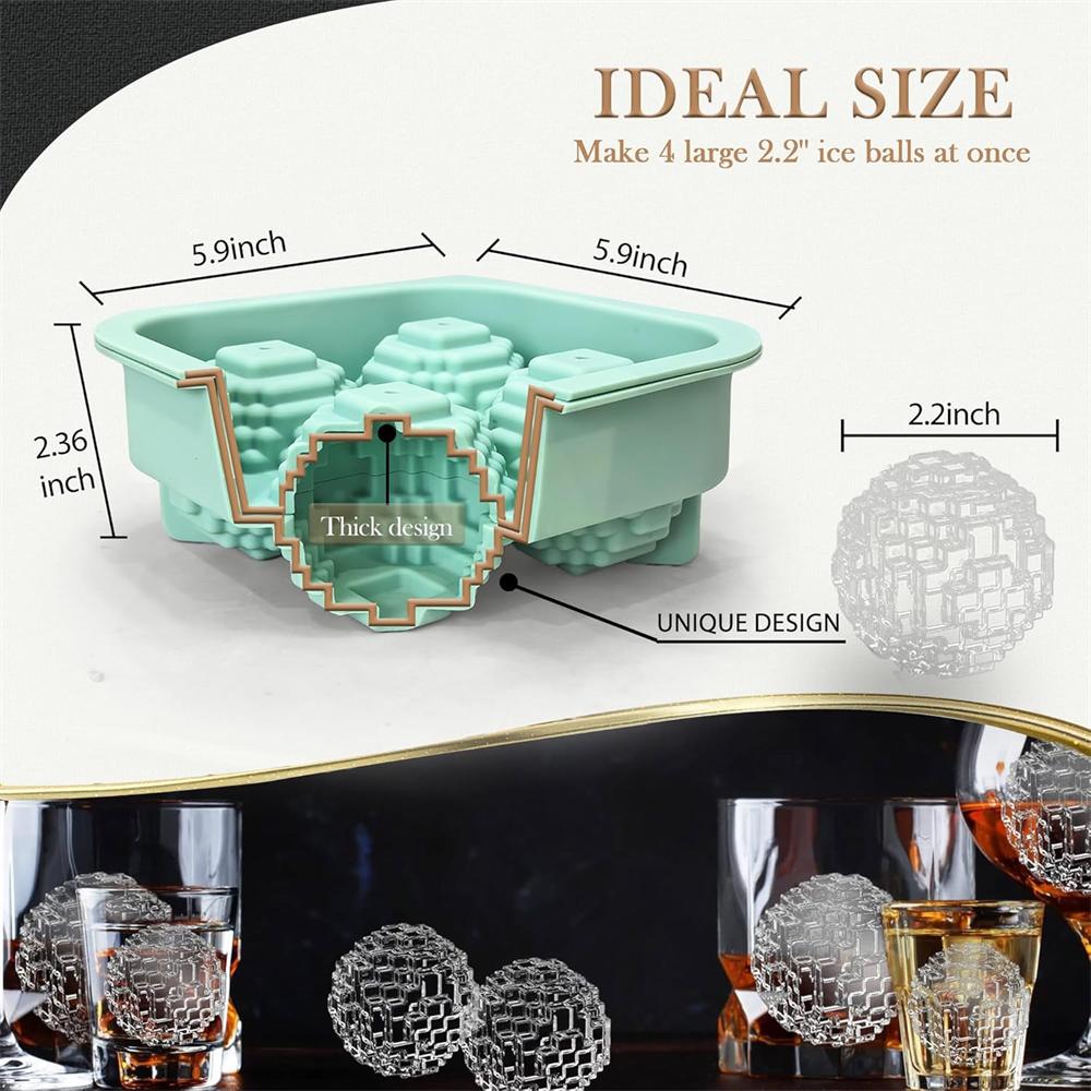 Gjenbrukbar Silikon Stor Isbitform med Lokk - Magisk Terningformet Iskulemaker for Bourbon & Brandy Slitesterke Isbitbrett