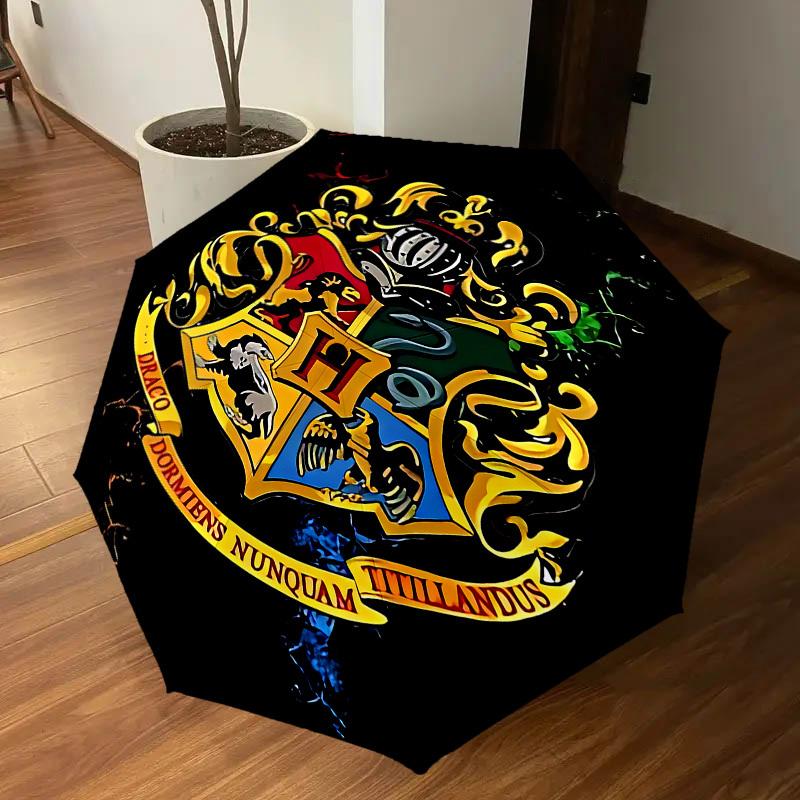 1PC Hogwarts Crest Umbrella-8-Rib Reinforced, Automatic Open, Lightweight & Durable, Cute Fashion Accessory for Outdoor, D2673