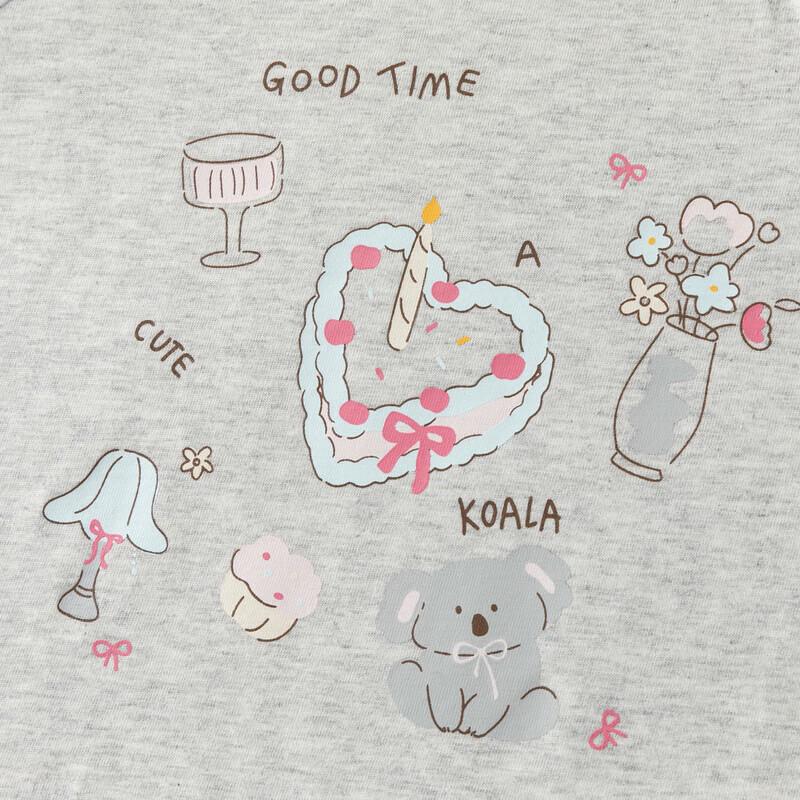 DAVE & BELLA Girls' Printed Long-Sleeved Cotton Tee
