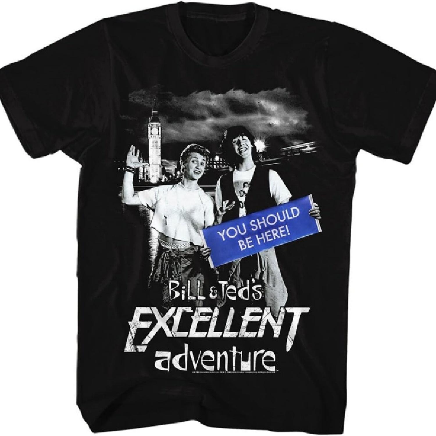 

Американская классика Отличное приключение Билла и Теда Подростковый фильм Взрослая футболка Вы должны быть здесь Черный XXXXXL