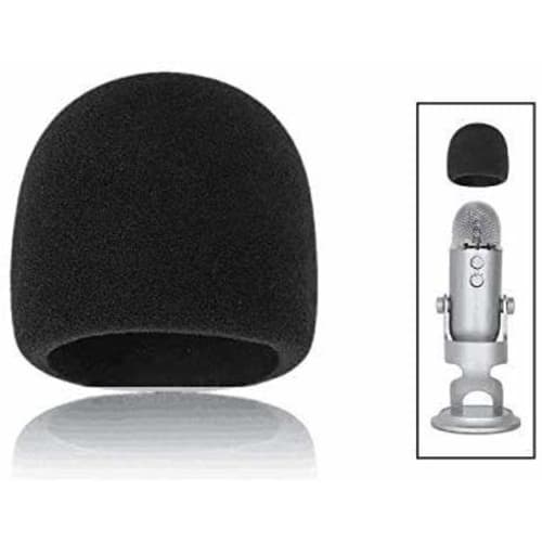 Microphone Sponge Windproof Cover for Blue Yeti/Blue Yeti Pro, Noise Reduction, Black, 1 Piece