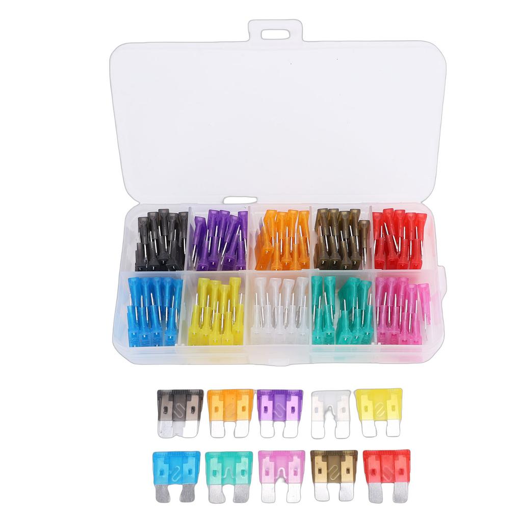 100pcs Car Fuses Assortment Set Blade Fuses 2A 3A 5A 7.5A 10A 15A 20A 25A 30A 35A Automotive Fuses 100pcs Fuses