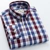 BRUST S-4XL Baumwolle Herren Neu Kariertes Langarmhemd Frühling Baumwolle Freizeithemd Slim Fit Zoll Hemd