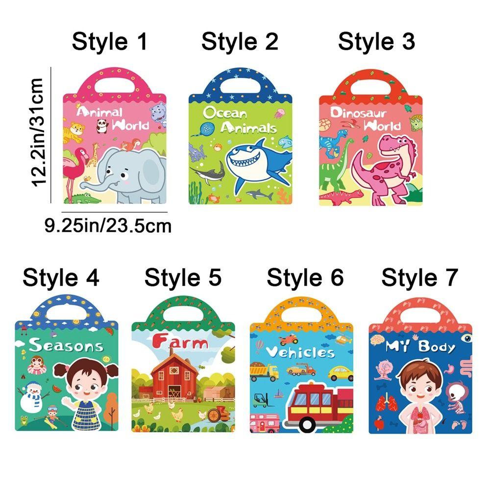 Educational Jelly Sticker Books Reusable Scene Quiet Stickers  Early Education Gifts