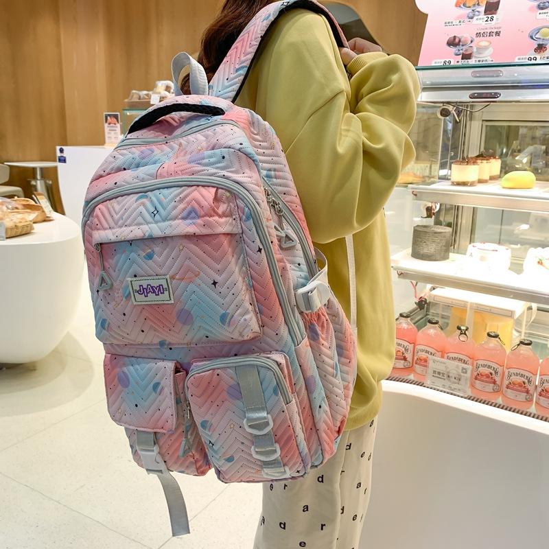 Cartoon Print Backpack Middle School Student Schoolbag Large Capacity Backpack