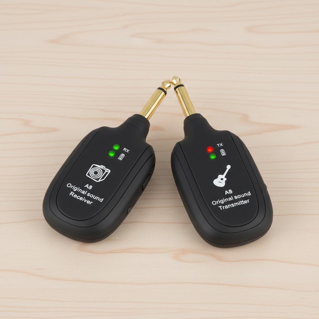 

4 Channels Wireless Guitar System Transmitter and Receiver for Electric Guitar Bass Violin Wireless Audio Equipment