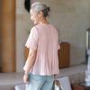 Mid-Aged Women's Lyocell Blend Short Sleeve Blouse