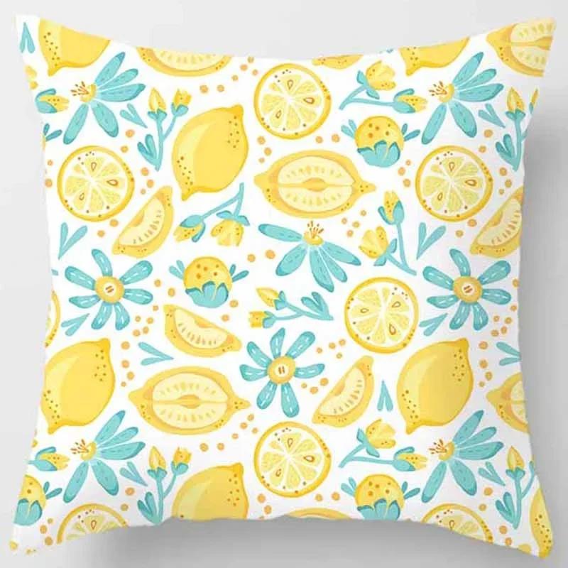 Fashion Yellow Decorative Pillowcase, Living Room Sofa Office Seat Waist Cushion  Cover  Aesthetic Home Decoration