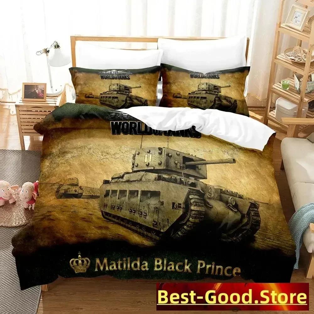 Top 2023 Game World Of Tanks Bedding Set Single Twin Full Queen King Size Bed Set Adult Kid Bedroom Duvetcover Sets