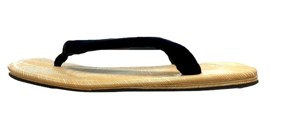Asakusa in Geta Sandals with Black Straps for and Japanese Shoe [Made Japan] High-Quality Leather-Soled (Perfect Kimono, Yukata, Jeans. Men's) (Black,