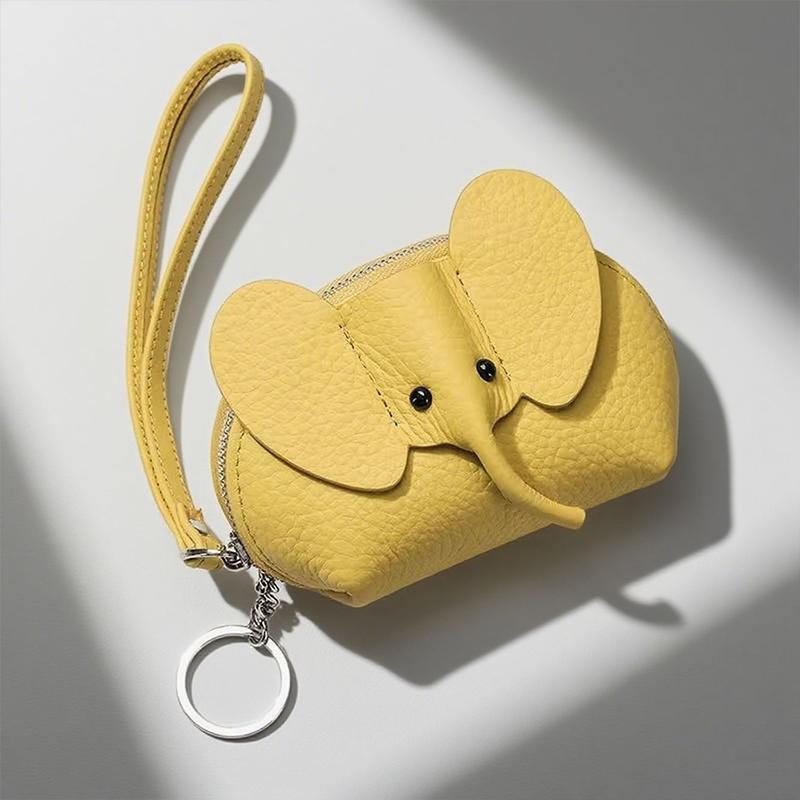 PU-Leder Baby Elefant Münzbörse Damen Tasche Anhänger Kreativer Kartenhalter Aufbewahrung Lippenstift Umschlag Reißverschluss Geldbörse