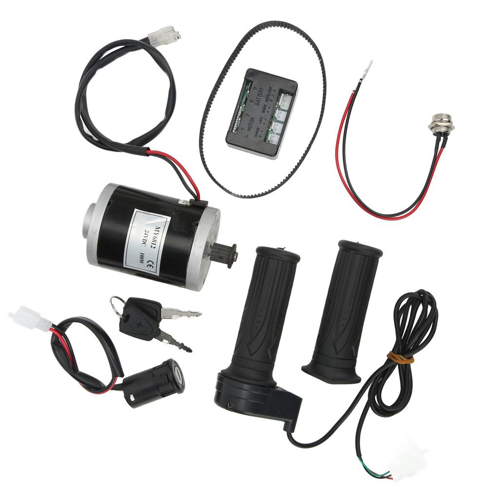 24V 100W Electric Motor Kit Synchronous Gear Motor with Controller Charger Lock for Electric Scooters Bikes Tricycles
