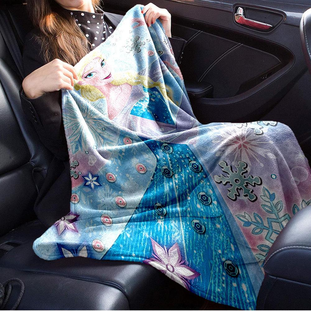1pc Velvet Elsa Frozen Snowflake Throw Blanket Bedspread Sofa