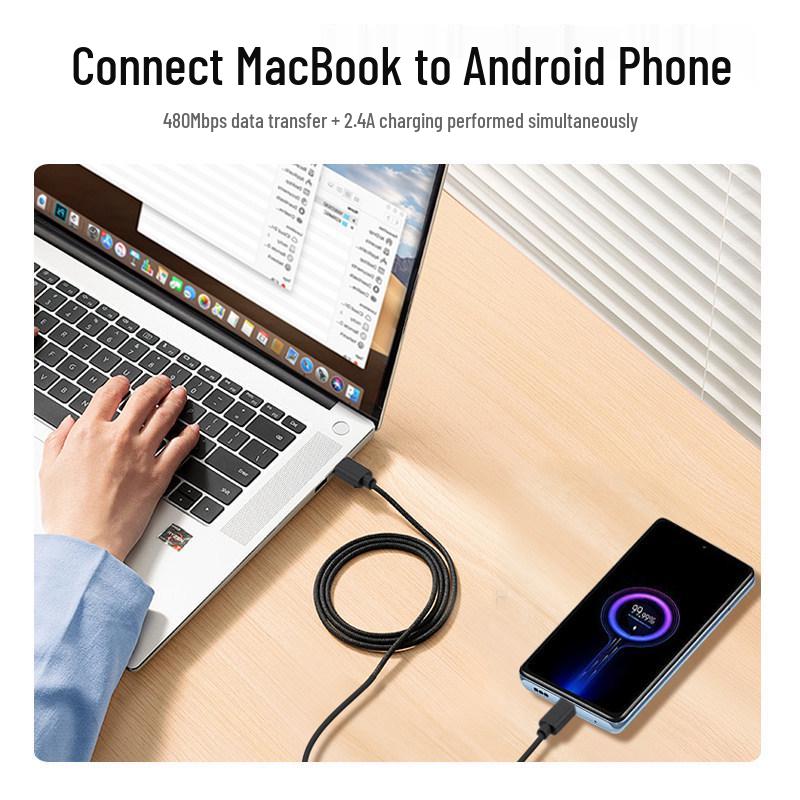 Cobbleon USB-C to Micro USB OTG Fast Charging Cable for Android Phones and Earphones