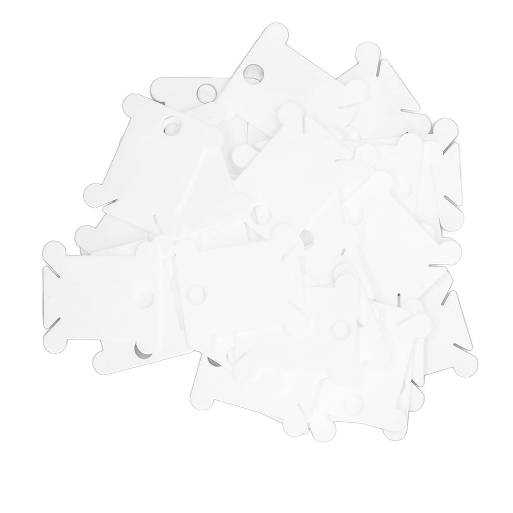 100pcs Plastic Floss Bobbins with Manual Bobbin Winder Crafts Easy Storage Embroidery Bobbins for Needlework Sewing