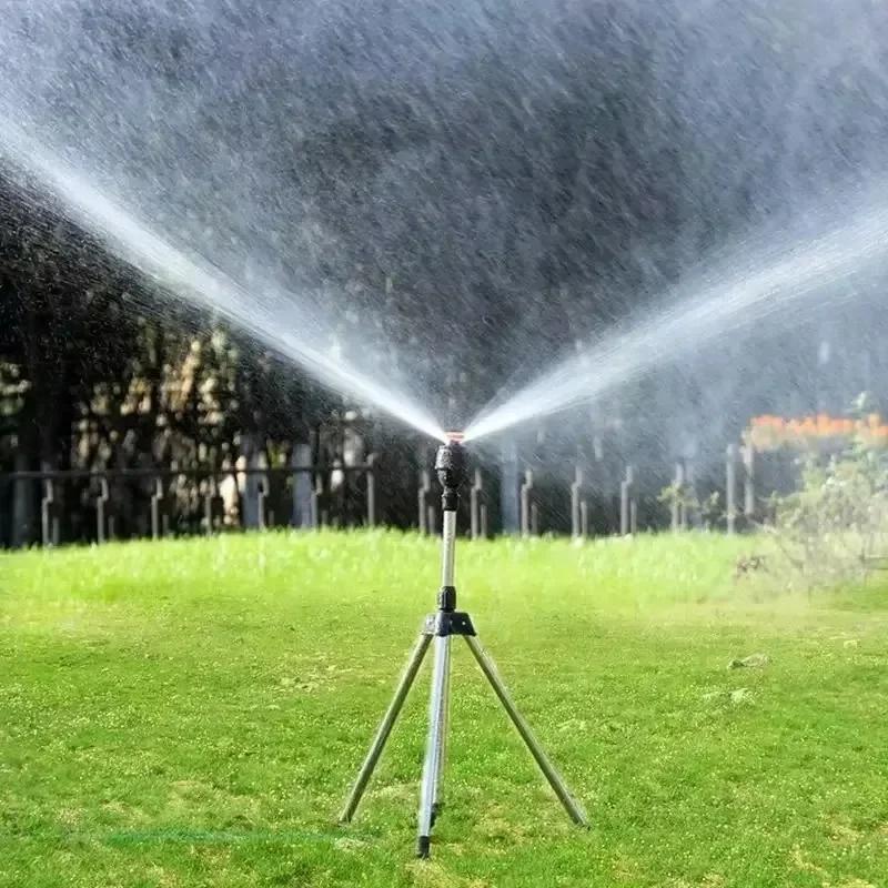 360 Degree Rotating Irrigation Tripod Garden Lawn Irrigation Telescopic Support Sprinkler Head Gardening Automatic Sprinkler