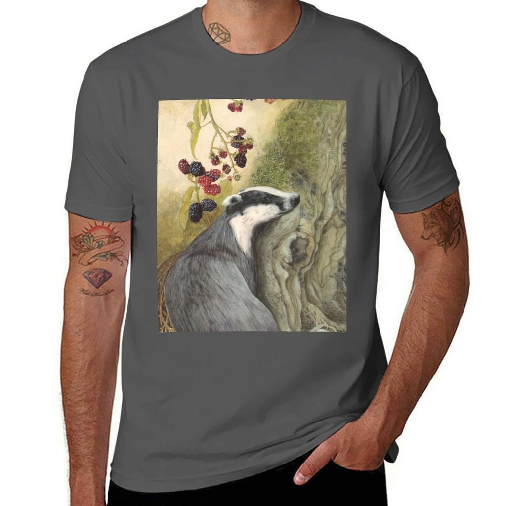 Autumn badger TShirt Basic Casual Wear Short Sleeve Top TShirt