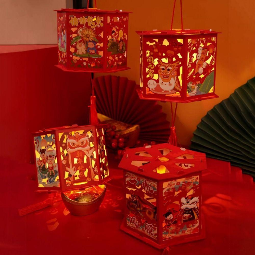 Cartoon Portable Lantern Chinese Style LED Light Lantern Spring Festival