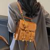 Retro Printed Backpack for Women, New Summer Fashion Korean Version, Simple and Versatile Crossbody Travel Three-dimensional Small Backpack