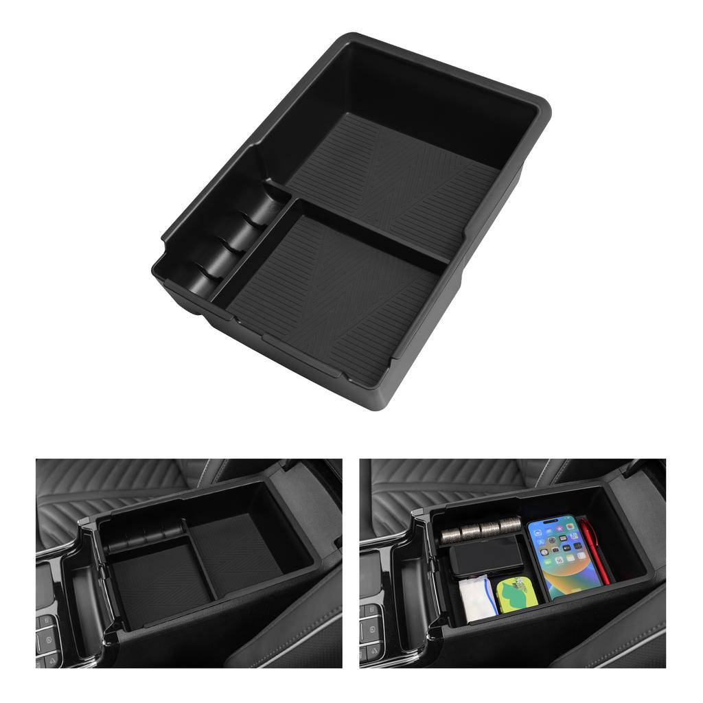 for Kia Sorento 2021-2025 Central Armrest Storage Box Stowing Tidying Car Tray ABS Organizer Accessories Black