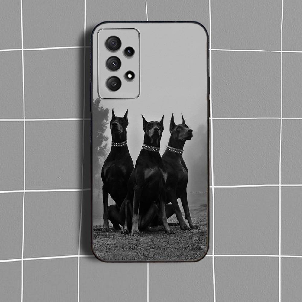 Pet D-Doberman D-Dog Phone Case For Samsung Galaxy A73,31,32,72,41,53,52,71,22,5G,Note,J7,8,9 Soft Black Cover