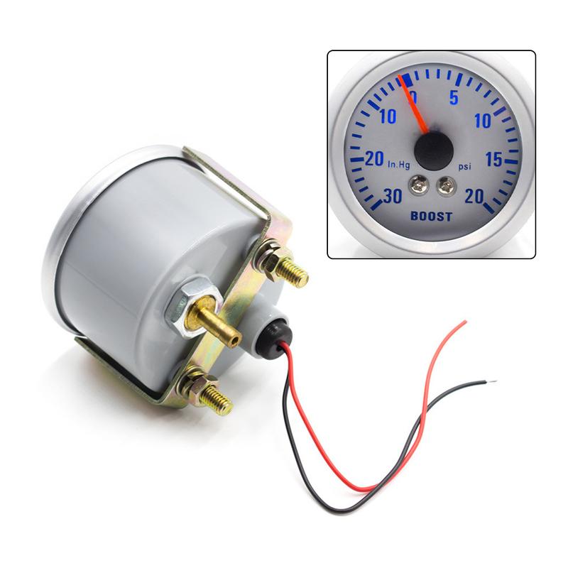 52mm 2" Turbocharger Gauge For Car Modification -30~20psi 12V Blue Light Indicator Boost trument Turbo Boost Gauge Meter