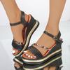 Fashion Women's Sandals 2025 Large-sized Wedge Heel Sandals for Women's in The Summer  Fashionable and Versatile Beach Shoes