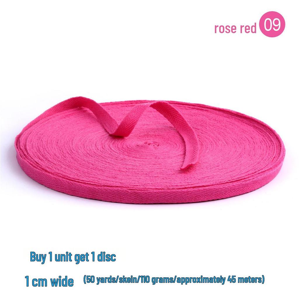 1cm Red-Purple Cotton Herringbone Tape: Festive Piping & Full-Edge Webbing